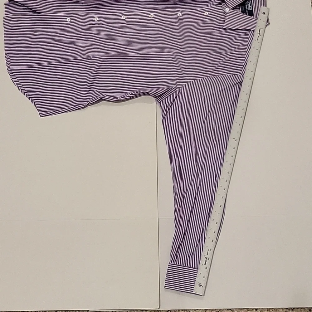 Polo by Ralph Lauren Curham Classic Fit, Men's Purple with White Stripes 16.5-36
